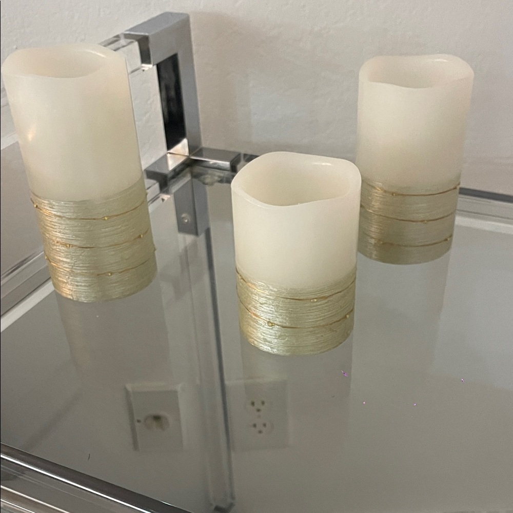 Elegant Cream and Gold LED Candles